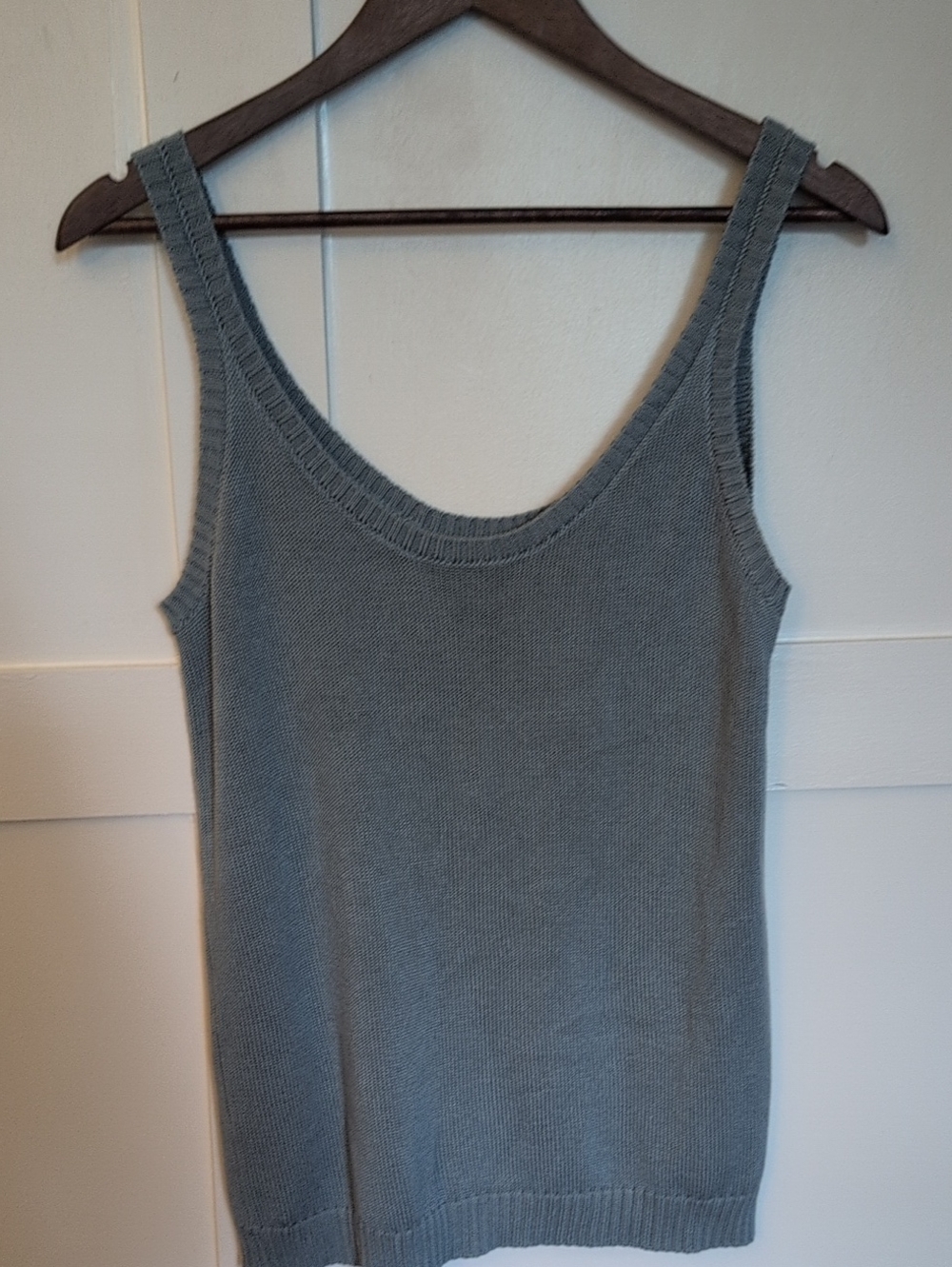 Premise Scoop Neck Knit Tank Top - Slate Gray